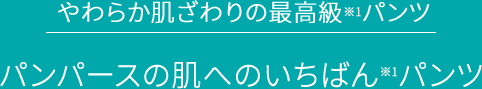 やわらか肌ざわりの最高級※1パンツ パンパースの肌へのいちばん※1パンツ